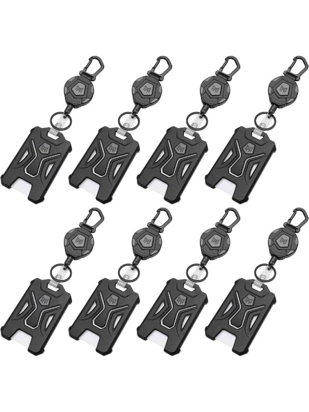 8-Pack Heavy Duty Retractable Badge Holders with Carabiner Keychain, Tactical ID